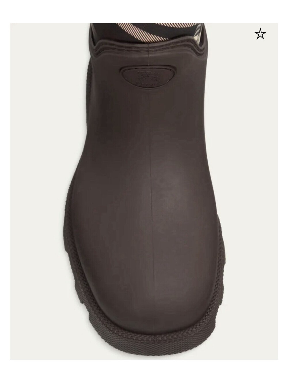 NIB Burberry Womens EU 41 US 11 Fabric Boot With Rubber Galoche Free Shipping - Picture 4 of 6